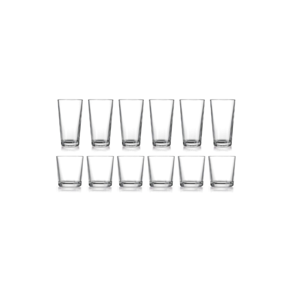 HE Classic Drinking Glasses Set, 12